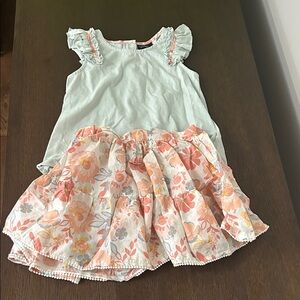 Cynthia Rowley Mint and Floral Kids Dress